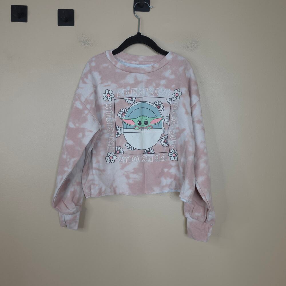 Star Wars Baby Yoda Grogu Pullover Crewneck Sweatshirt in Tie-dye Size S